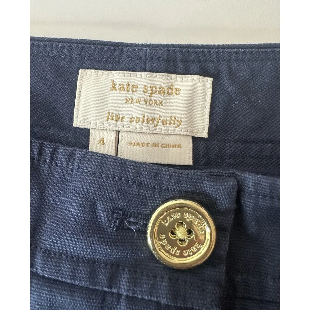 Kate Spade Shorts‎ Women's Size 4 Navy Blue Pockets Lined Stretch Marine Beach
